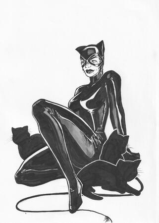 Catwoman traditional pin-up